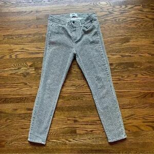 Paige hoxtan ankle skinny jeans womens size 31 high waist black white herrinbone